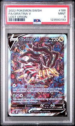 2022 POKEMON SWORD & SHIELD LOST ORIGIN #186 FULL ART/GIRATINA V PSA 9 - Image 1