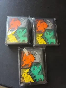 Pokemon Evolving Skies ETB Sleeves 3 Packs 195 Sleeves Total Eevee Eeveelution - Image 1