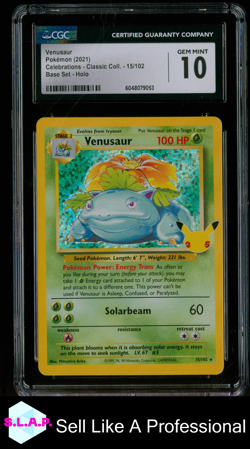 VENUSAUR CELEBRATIONS - CLASSIC COLLECTION BASE SET HOLO 15/102 POKEMON CGC 10 - Image 1