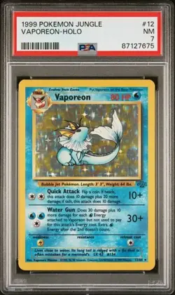 Pokemon TCG Vaporeon Jungle 12/64 Holo Unlimited Holo Rare PSA 7 Near Mint - Image 1