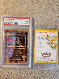 PSA9 Ancient Mew Pokemon 2000 Movie Promo w/FREE Legendary Bird Promo SEALED - Image 1