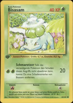 1999 Pokemon GERMAN 1st Edition Base Set Bisasam-Bulbasaur 44/102 EX - Image 1
