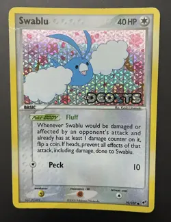 Pokemon Swablu Reverse Holo Common 2005 EX Deoxys 79/107 Stamped - Image 1