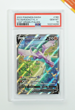 Pokemon PSA 10 Aerodactyl V #180 Full Art Origine Perduta 2022 Italiano - Image 1