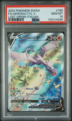 Pokemon PSA 10 Aerodactyl V #180 Full Art Origine Perduta 2022 Italiano - Image 2