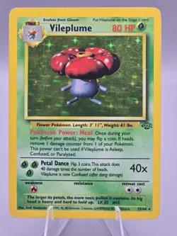 1999 Pokemon Jungle Vileplume 15/64 LP Unlimited Holo Rare - Image 1