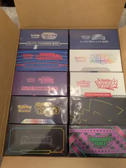 Pokemon Elite Trainer Box ETB Lot 10 Case Celebrations Prismatic Evolutions - Image 2