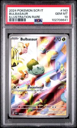 Pokemon PSA 10 Bulbasaur #143 Illustration Rare Corona Astrale 2024 Italiano - Image 2