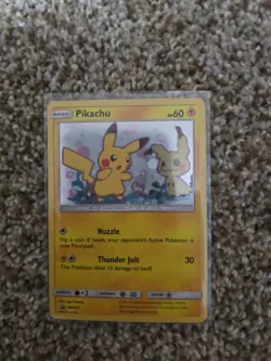 Pikachu SM162 Sm Holo Black Star Promo card, Lightly Played - Image 1