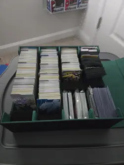 Card Holder Box Filled With Pokemon Bulk Cards, Dividers, Sleeves, Top Loaders - Image 2