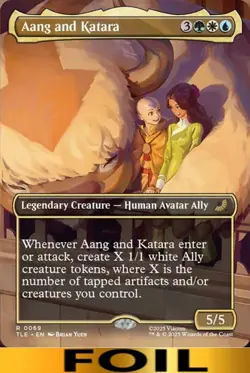 1x - Aang and Katara - FOIL BORDERLESS #69 - Avatar: Eternal - NM MTG - Image 1