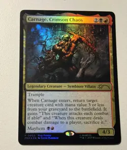 Carnage, Crimson Chaos NM P0003 Play Promo Standard Showdown FOIL 1st Place MTG - Image 1