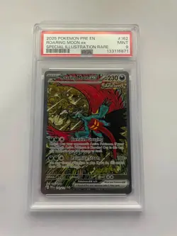2025 Pokemon Prismatic Evolutions Roaring Moon Ex Special Rare SIR 162/131 PSA 9 - Image 1