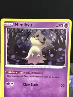Pokemon Card Mimikyu 081/189 Darkness Ablaze Holo HD Swirl Near Mint - Image 2