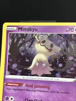 Pokemon Card Mimikyu 081/189 Darkness Ablaze Holo HD Swirl Near Mint - Image 3