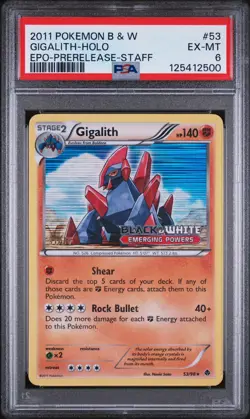 Pokemon Gigalith Holo - PSA 5 - Emerging Powers Staff Promo #20 - EX - Image 1