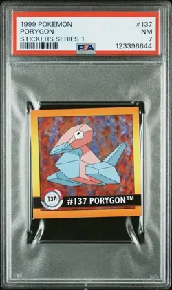 1999 Pokemon Stickers Series 1 Porygon VINTAGE #137 PSA 7 NM - Image 1