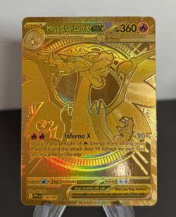 2025 Pokemon Mega Charizard X EX Gold Secret Rare Phantasmal Flames 130/094 NM - Image 2