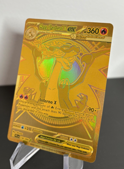 2025 Pokemon Mega Charizard X EX Gold Secret Rare Phantasmal Flames 130/094 NM - Image 3