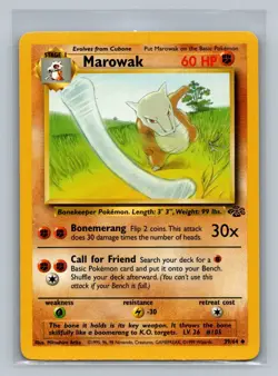 1999 Pokemon TCG Wizards of the Coast Jungle Marowak #39 Unlimited - Image 1