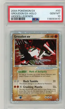 2004 Pokemon Groudon ex EX Hidden Legends Holo Rare #93 PSA 10 Gem Mint - Image 1