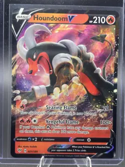 2020 Pokemon Darkness Ablaze #021/189 Houndoom V Holo Ultra Rare NM+ - Image 1