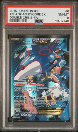 2015 Pokemon XY Double Crisis Team Aqua's Kyogre EX 6/34 PSA 8 NEAR MINT - Image 1