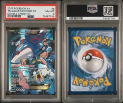 2015 Pokemon XY Double Crisis Team Aqua's Kyogre EX 6/34 PSA 8 NEAR MINT - Image 2