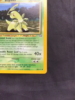 Pokemon Cards: Neo Genesis 1st Edition Uncommon: Bayleef 29/111 - Image 4
