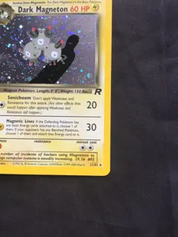 Pokemon Cards: Team Rocket 1st Edition Rare Holo: Dark Magneton 11/82 - Image 5