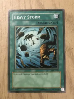 Heavy Storm Yugioh MRD Metal Raiders Magic FADED Card Unlimited Vintage - Image 1