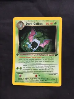 Pokemon Cards: Team Rocket 1st Edition Rare Holo: Dark Golbat 7/82 - Image 1