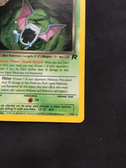 Pokemon Cards: Team Rocket 1st Edition Rare Holo: Dark Golbat 7/82 - Image 5