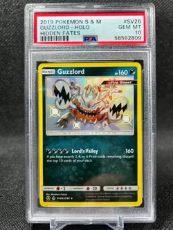 Guzzlord Shiny Rare Pokemon Card SV26/SV94 Hidden Fates PSA 10 GEM MINT - Image 1