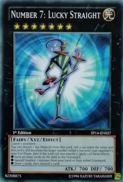 SP14-EN027 NUMBER 7: LUCKY STRAIGHT COMMON 1ST EDITION YuGiOh CARD - Image 1