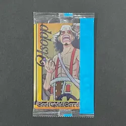 S1036 Usopp Gold Holo Japanese One Piece x Morinaga Wafer Card Sealed - Image 1