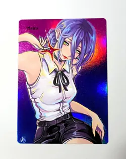 Hand Painted Altered MTG Card, Foil, Plains , Anime Girl, by Cawblade - Image 2