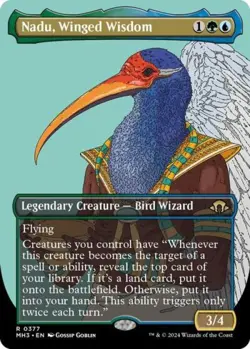 Nadu, Winged Wisdom (Borderless) - Light Play MTG Modern Horizons 3 - Image 1