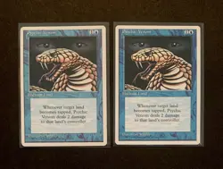 (2) Magic: The Gathering Psychic Venom 1995 4th Edition VINTAGE MP - Image 1