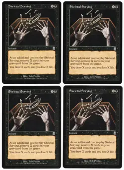 Skeletal Scrying x4 4x 2001 Odyssey PLAYSET Black Uncommon Instant MTG NM AZ1 - Image 1