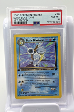 2000 POKEMON ROCKET 1ST EDITION #20 DARK BLASTOISE PSA 8 Fresh Grading Oct. 2025 - Image 1