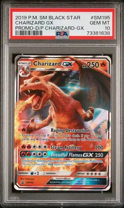 2019 POKEMON SM BLACK STAR PROMO #SM195 CHARIZARD GX PROMO CHARIZARD-GX PSA 10 - Image 1