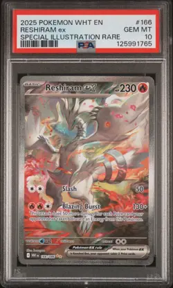 2025 Pokemon White Flare Reshiram EX SIR 166/086 PSA 10 GEM MINT 💎 - Image 1