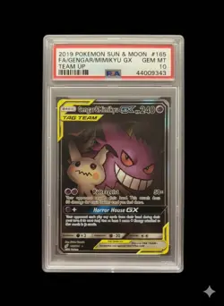 Pokemon PSA 10 Gengar & Mimikyu GX Team Up 165/181 Alternate Art Full Art - Image 1