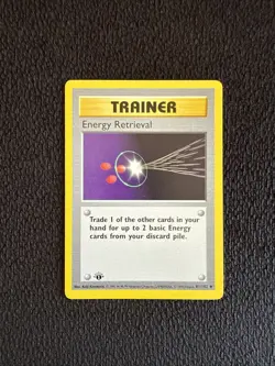 Pokemon TCG Energy Retrieval Base Set 81/102 Regular 1st Edition Uncommon - Image 1