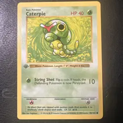 Caterpie 1st Edition Base Set 45/102 WOTC Vintage Pokemon 1999 - Image 1
