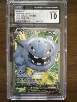 Pokemon Steelix v Vivid Voltage Holo Full Art Ultra Rare 176/185 CGC 10 GEM MINT - Image 1
