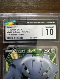 Pokemon Steelix v Vivid Voltage Holo Full Art Ultra Rare 176/185 CGC 10 GEM MINT - Image 2