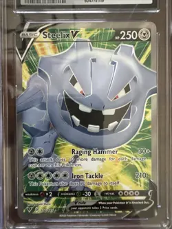Pokemon Steelix v Vivid Voltage Holo Full Art Ultra Rare 176/185 CGC 10 GEM MINT - Image 3