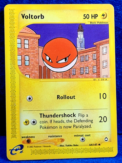 Voltorb Aquapolis e-Series Near Mint 64/147 Regular Pokemon Uncommon 2002 - Image 1